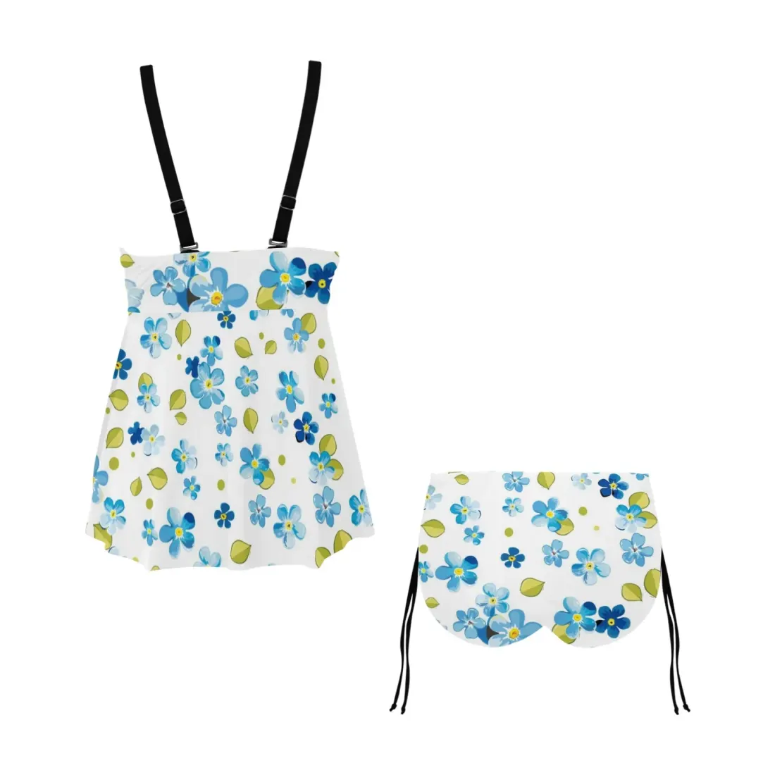 Chest Ruched Drawstring Two Piece Swim Dress (ModelS30) — photo 4