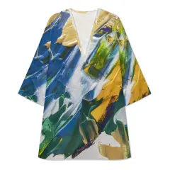 All-Over Print V-Neck Mini Dress thumbnail 2