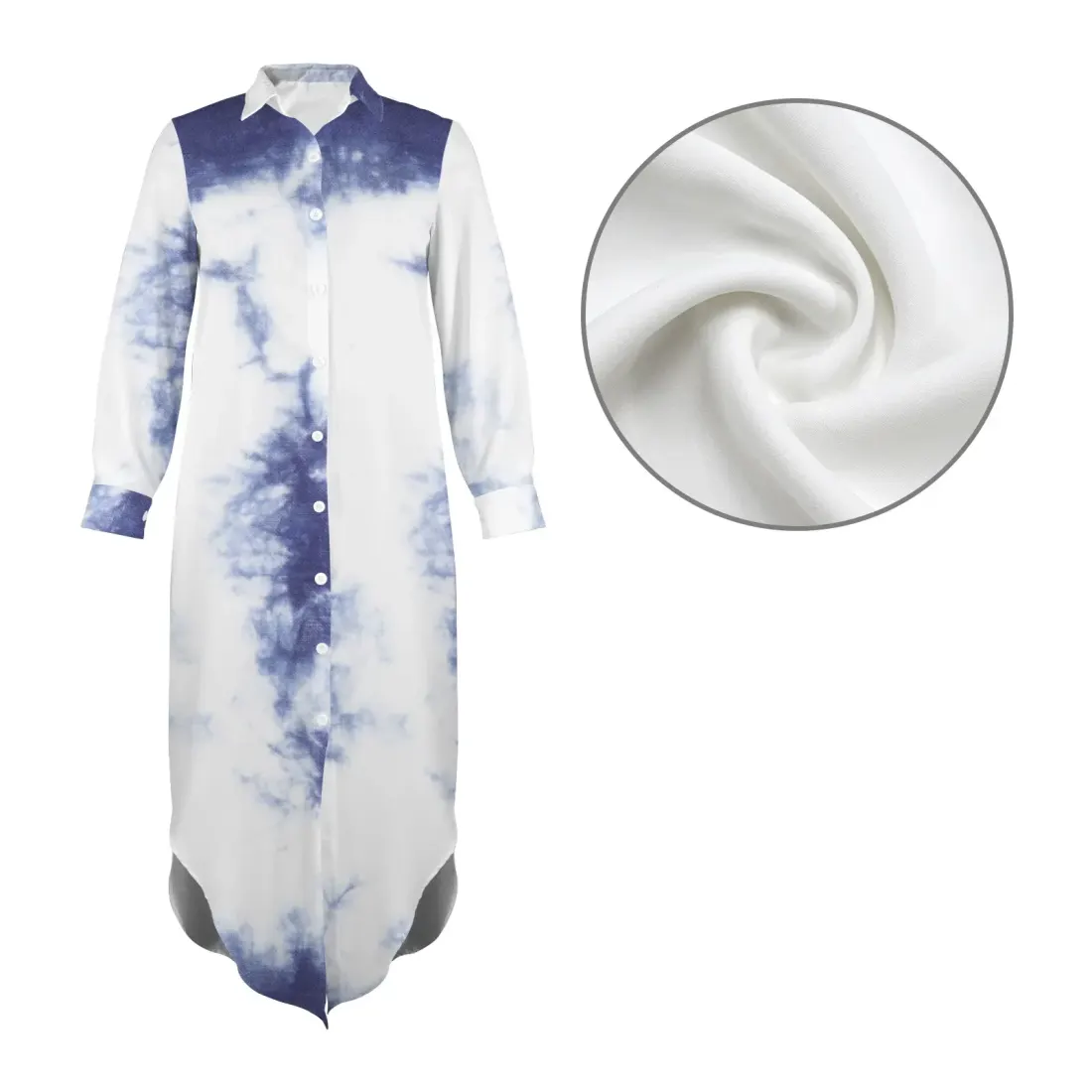 Button Long Sleeve Shirt Dress — photo 4