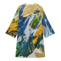 All-Over Print V-Neck Mini Dress thumbnail 3
