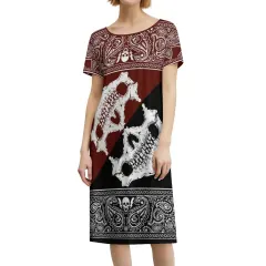 All-Over Print Short Sleeve Midi Dress thumbnail 1
