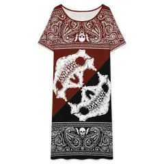 All-Over Print Short Sleeve Midi Dress thumbnail 2