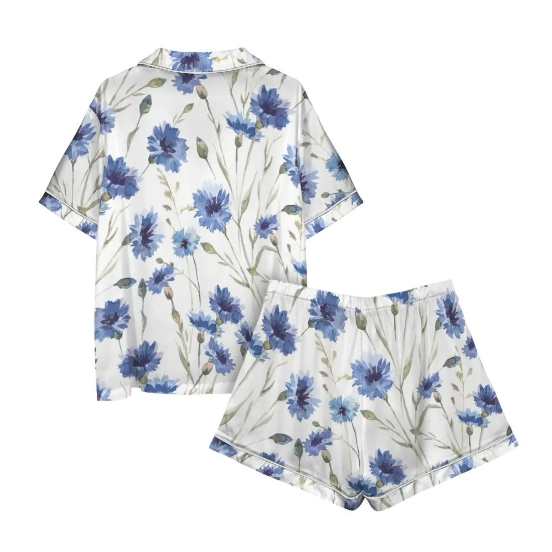 Lapel Pocket Button Short Pajama Sets — photo 5