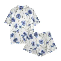 Lapel Pocket Button Short Pajama Sets thumbnail 5