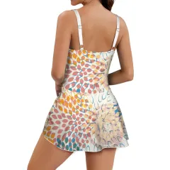 Women's One Piece Skirted Swimsuit (Model S54) thumbnail 3