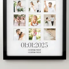 Personalised Special Date Multi Photo Frame, Custom Wedding Collage Gift, Engraved Anniversary Keepsake thumbnail 2