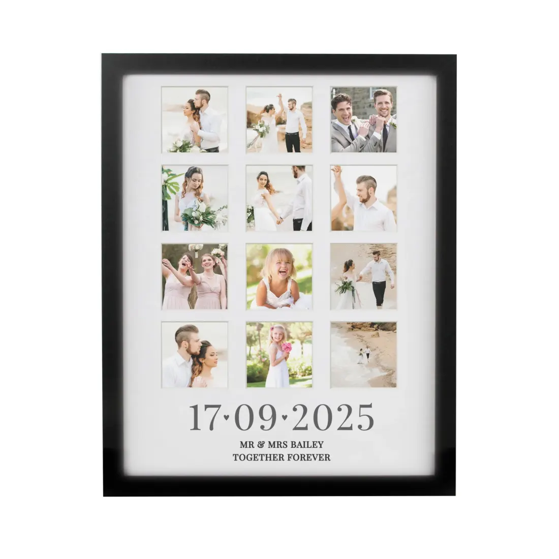Personalised Special Date Multi Photo Frame, Custom Wedding Collage Gift, Engraved Anniversary Keepsake — photo 3