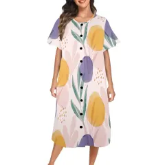 Women's Button Front House Dress（Model Sets 20） thumbnail 2