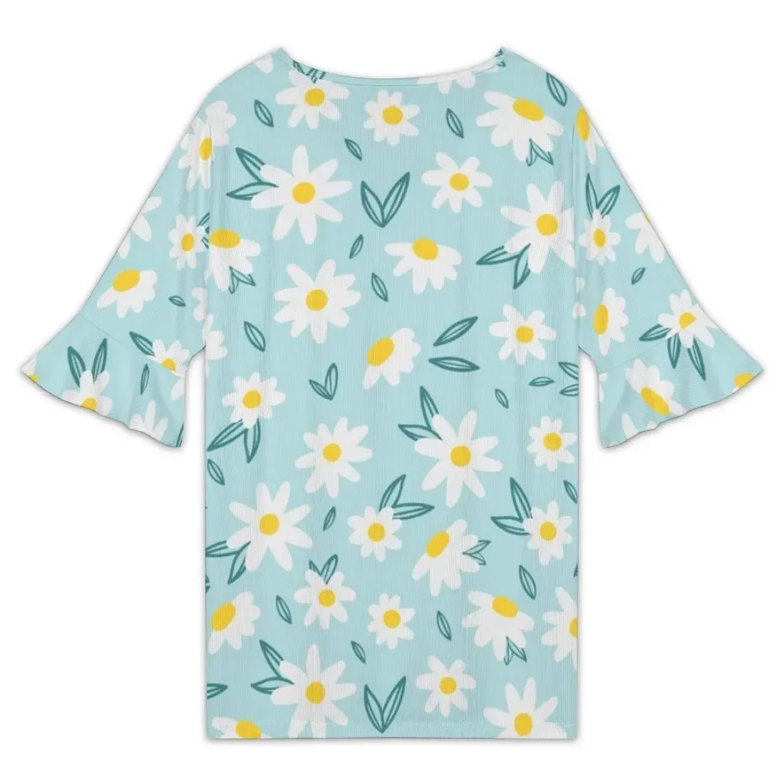 Women's V-Neck Ruffle Sleeve T-Shirts — photo 2