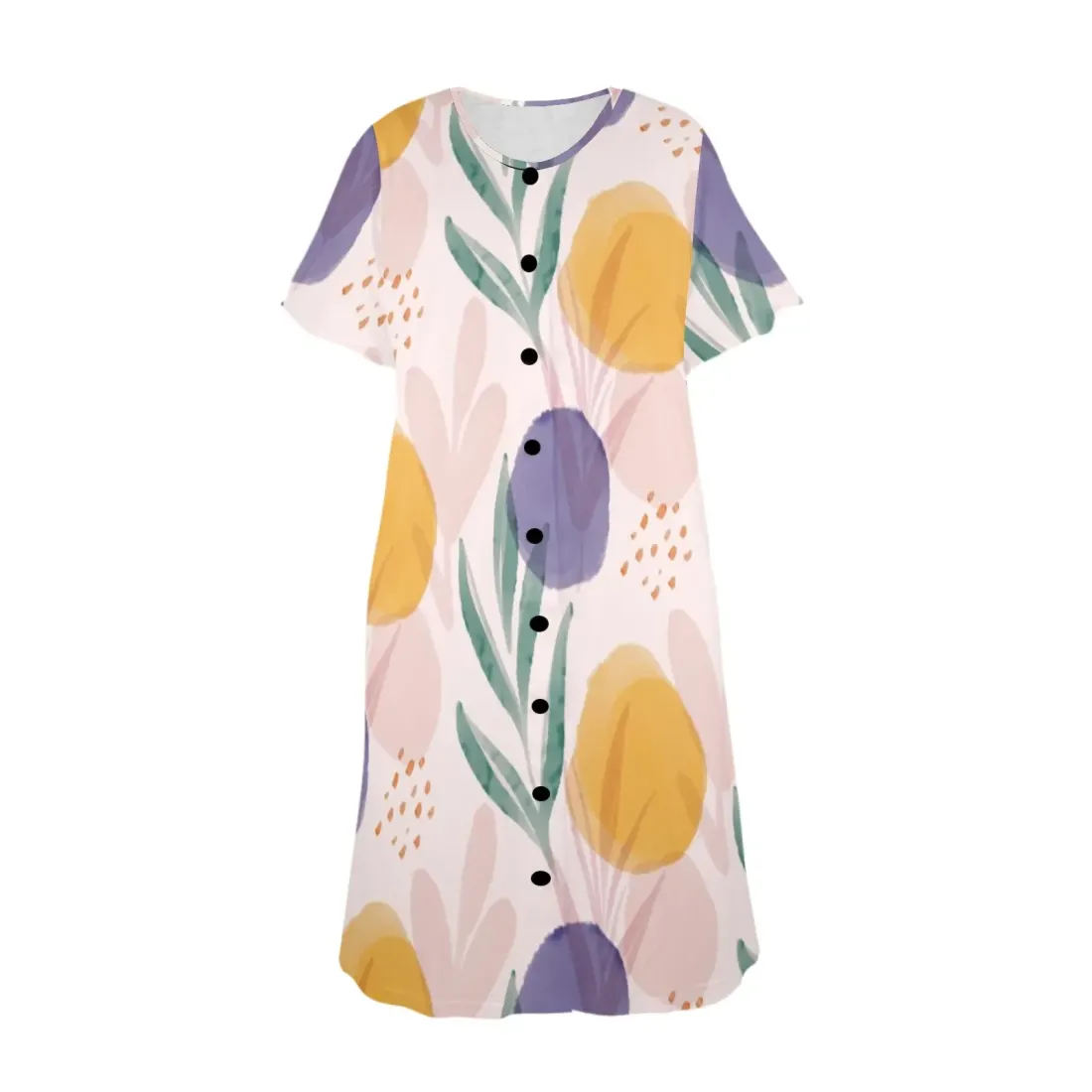 Women's Button Front House Dress（Model Sets 20） — photo 4