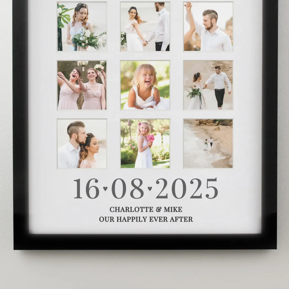 Personalised Special Date Multi Photo Frame, Custom Wedding Collage Gift, Engraved Anniversary Keepsake — photo 5