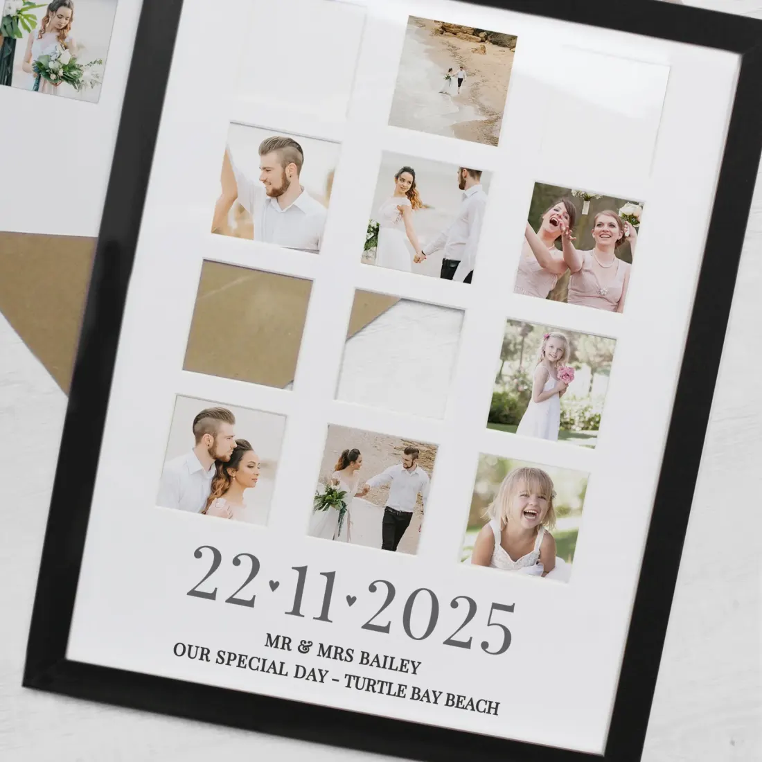 Personalised Special Date Multi Photo Frame, Custom Wedding Collage Gift, Engraved Anniversary Keepsake — photo 6