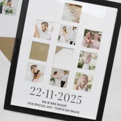 Personalised Special Date Multi Photo Frame, Custom Wedding Collage Gift, Engraved Anniversary Keepsake thumbnail 6