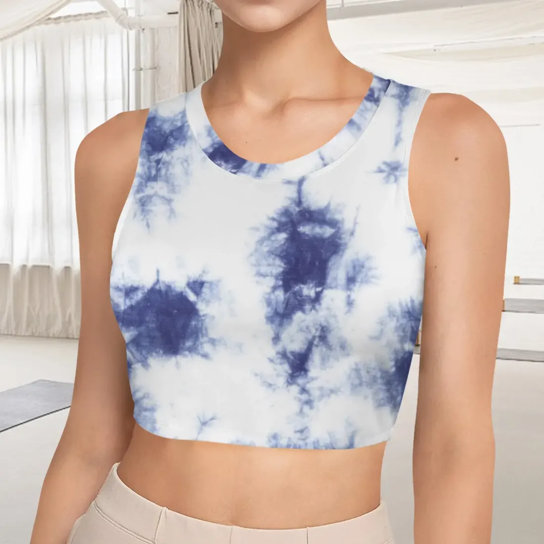 Sleeveless Yoga Crop Active Tank Tops