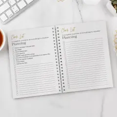 Custom Names Engagement Gift Notebook, Personalised Black and Gold Inclusive A5 Wedding Planner thumbnail 6