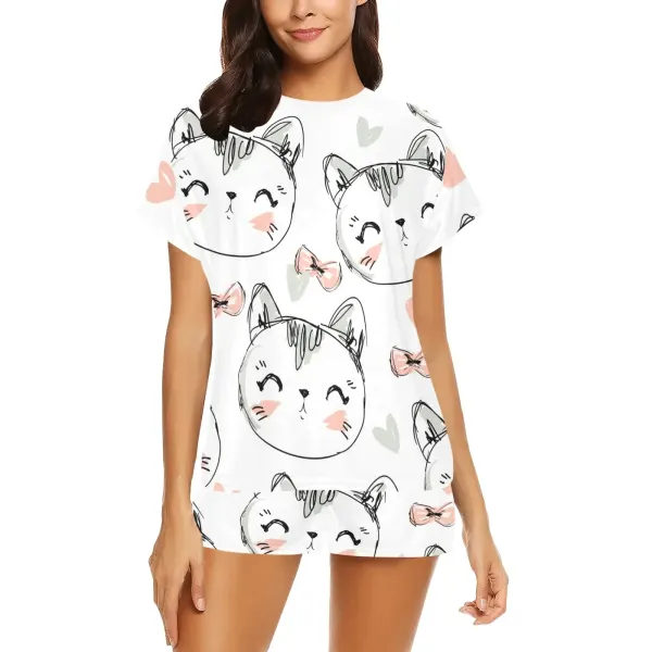 Women's Short Pajama Set(ModelSets01)