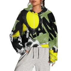 All-Over Print Cropped Hoodie thumbnail 1
