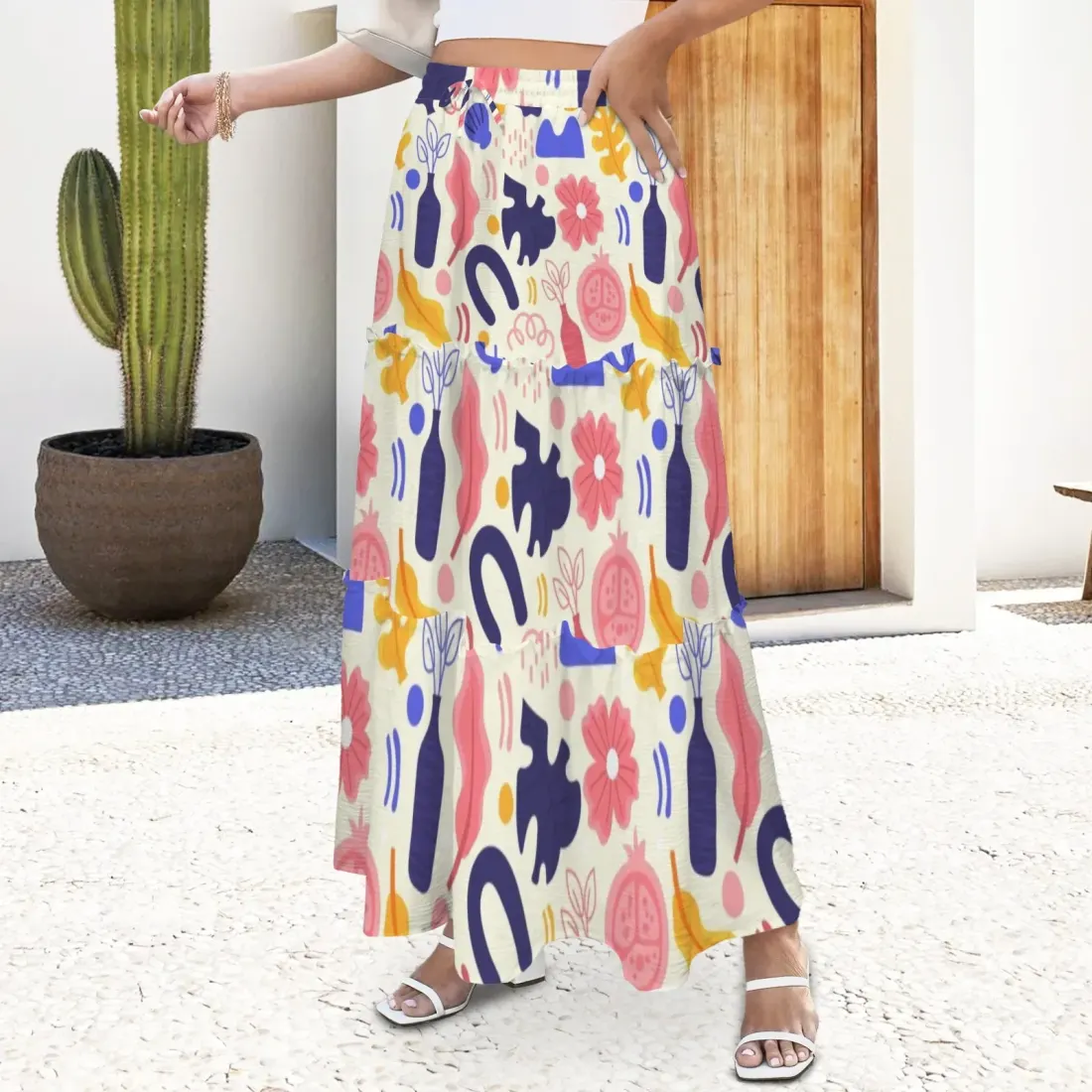 Tether High Waist Tiered Maxi Skirt — photo 3