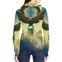 Women's All Over Print Full Zip Hoodie (Model H14) thumbnail 2