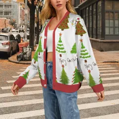 Custom Women's Cardigan (Model H73) thumbnail 1