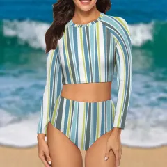 Women Long Sleeve Two-piece Swimsuit thumbnail 1