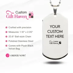 Personalized Graduation Dog Tag Necklace: Custom 2025 Senior Jewelry, Class of 2025 Gifts thumbnail 3