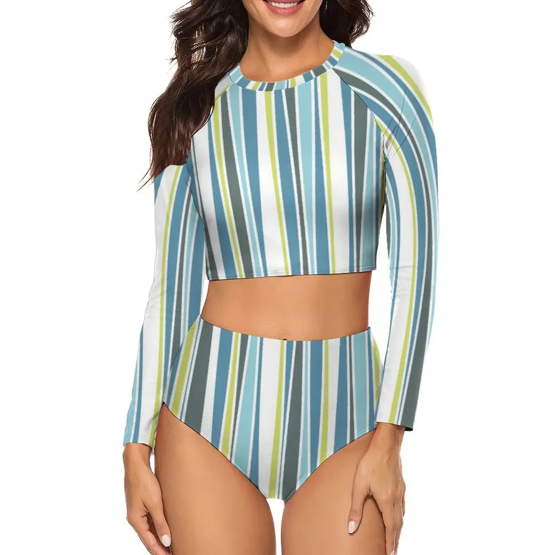 Women Long Sleeve Two-piece Swimsuit — photo 2