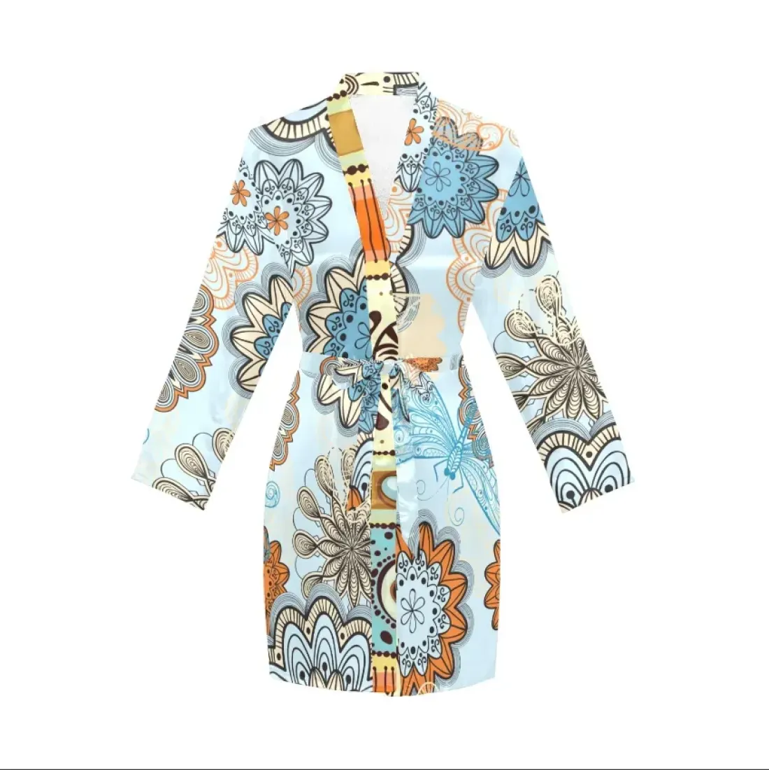 Women's Long Sleeve Belted Night Robe(ModelSets 14) — photo 3