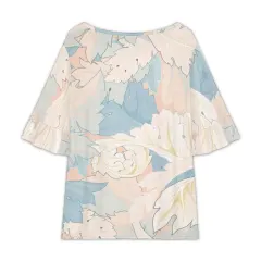 Women's Big Round Neck Ruffle Sleeve T-Shirts thumbnail 3