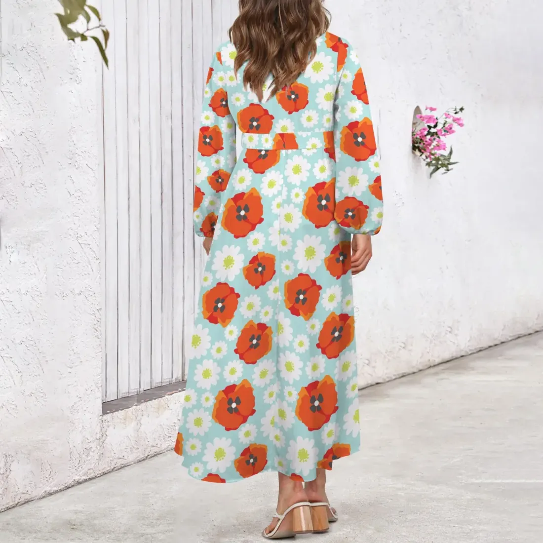 Personalized Round Neck Belted Maxi Dress — photo 3