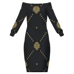Off-the-Shoulder Long Sleeve Dress thumbnail 1