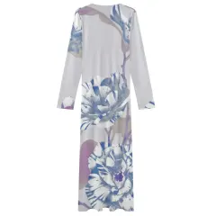 Long-Sleeve Draped Bodycon Dress thumbnail 2