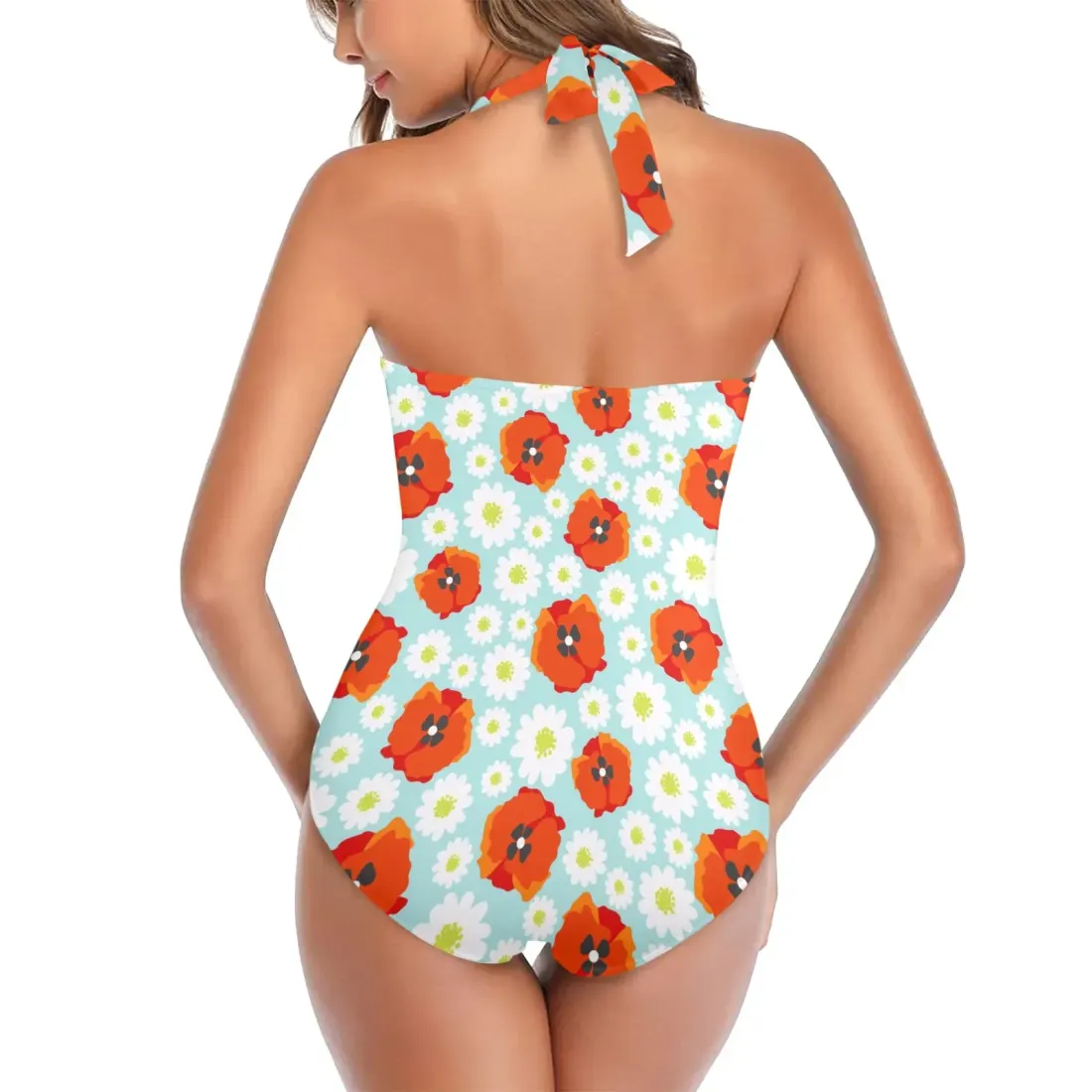 Women's Halter Neck Gather Chest Swimsuit (Model S52) — photo 4
