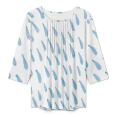Women's 3/4 Sleeve Pleated Tunic Top thumbnail 2