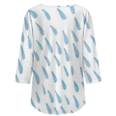 Women's 3/4 Sleeve Pleated Tunic Top thumbnail 3