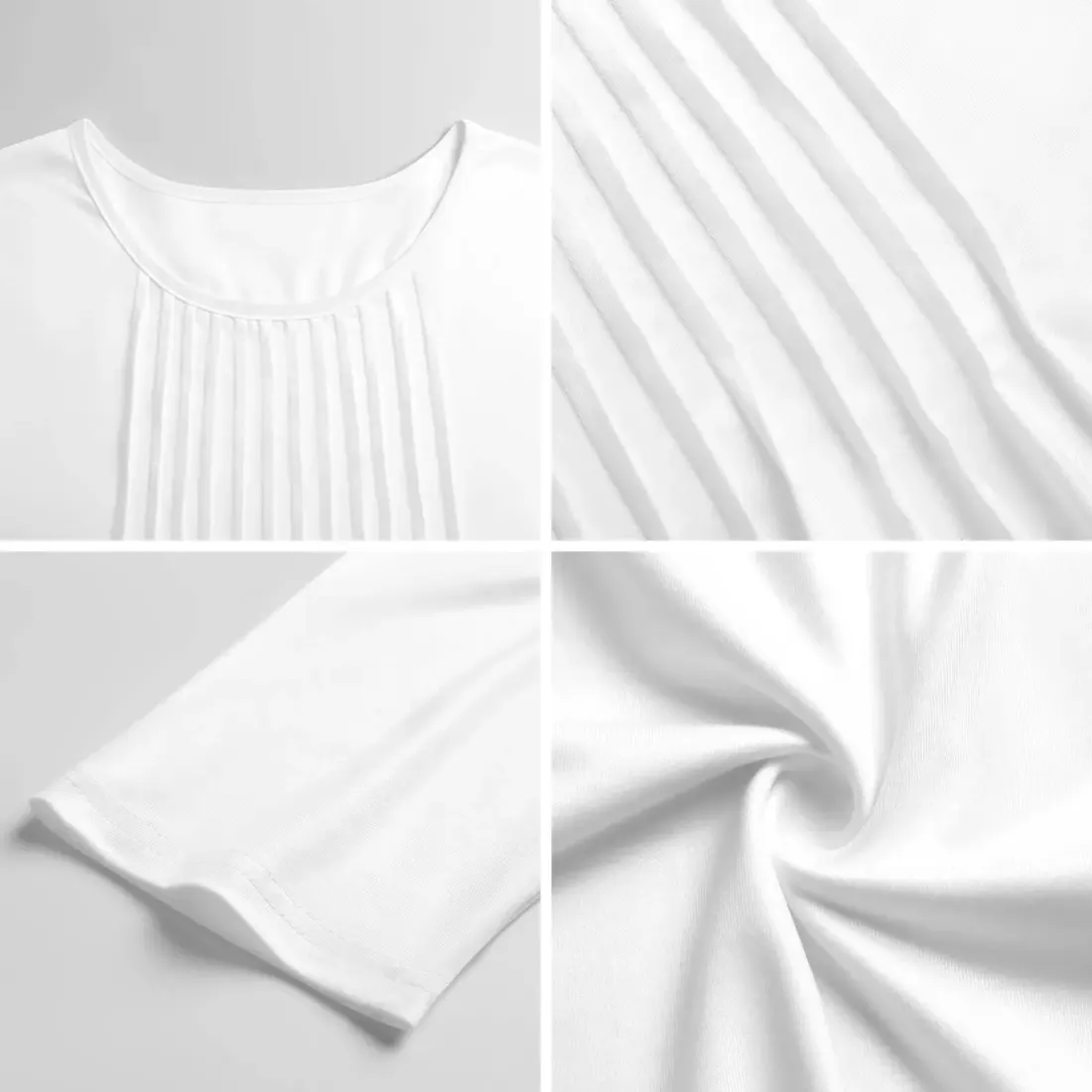 Women's 3/4 Sleeve Pleated Tunic Top — photo 5