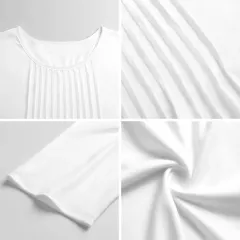 Women's 3/4 Sleeve Pleated Tunic Top thumbnail 5