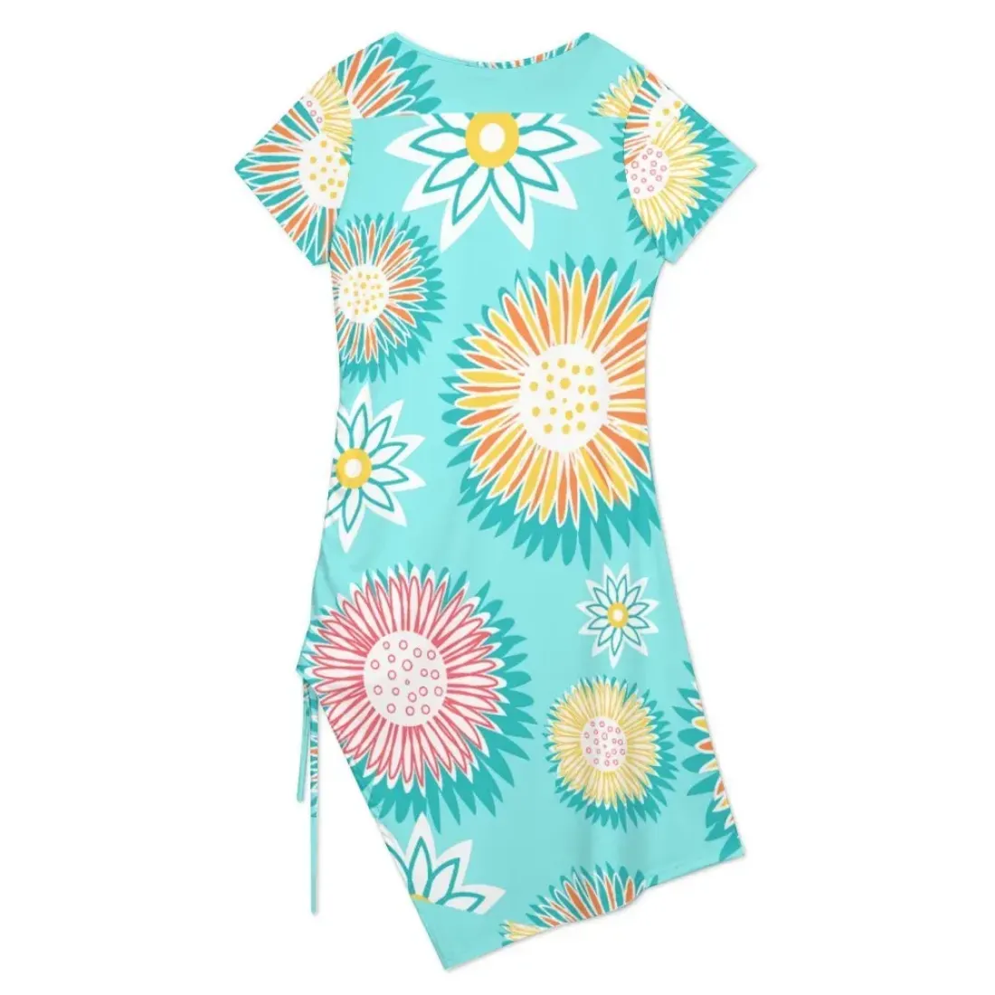 Drawstring Slit Hem Dress