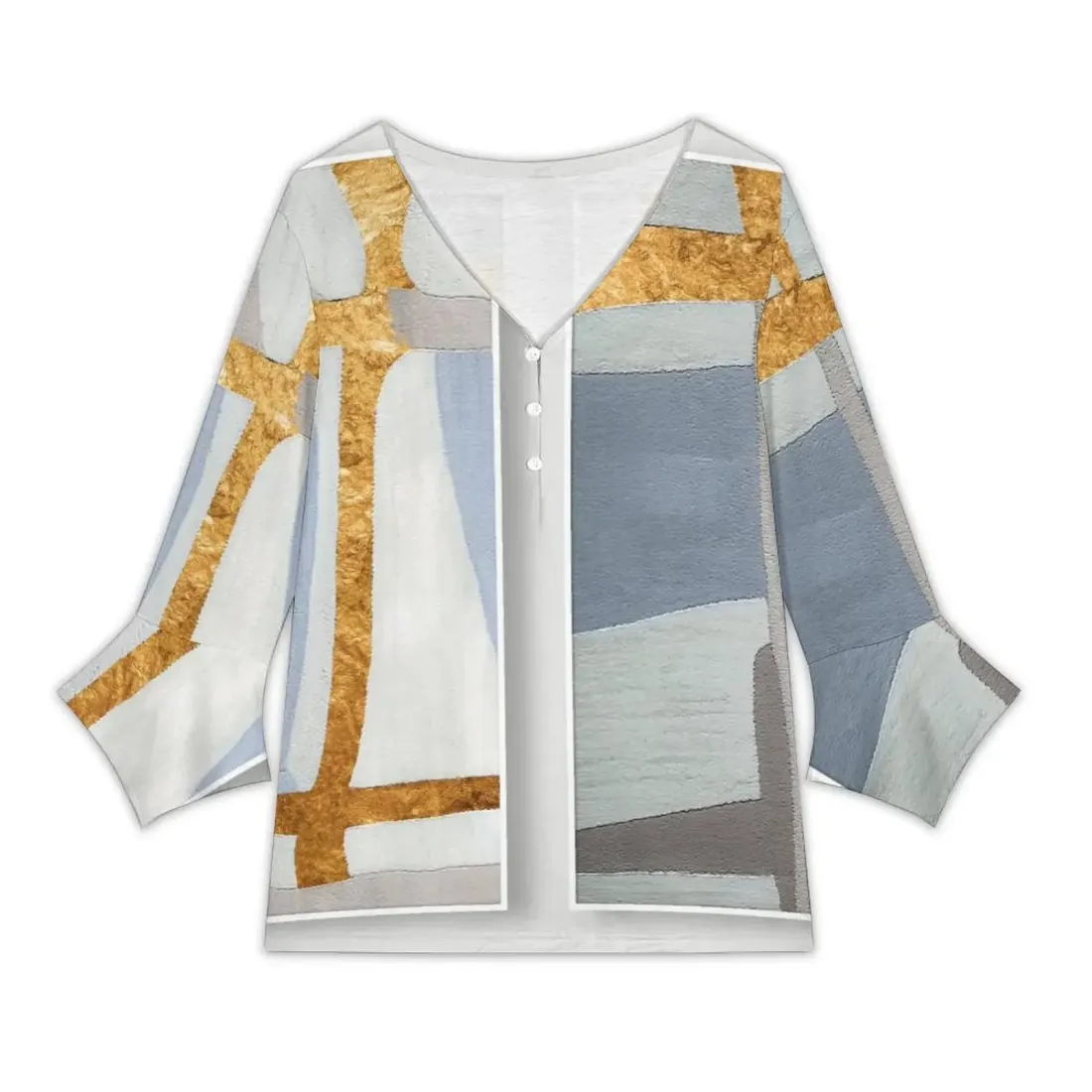 Women's V-Neck Petal Sleeve Blouse — photo 2