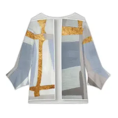 Women's V-Neck Petal Sleeve Blouse thumbnail 3