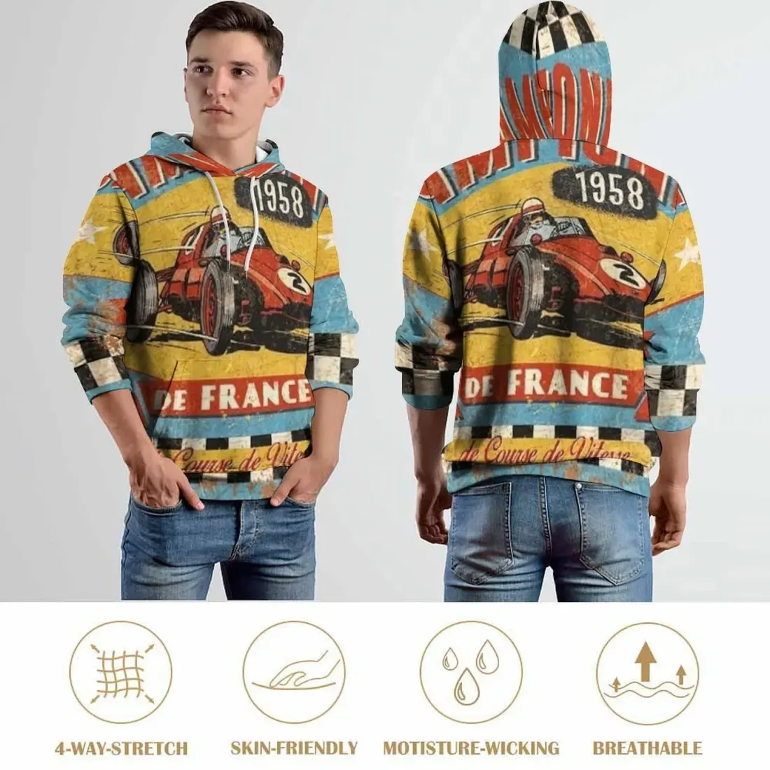 All Over Print Loose Fit Unisex Hoodie — photo 3