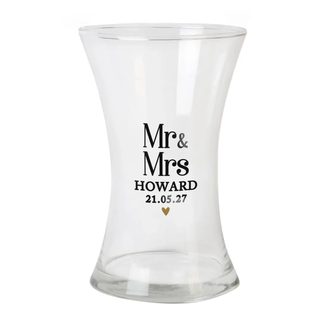 Personalised Couples Waisted Vase, Custom Names Wedding Glass, Mr & Mrs Gift UK — photo 6