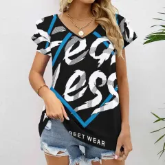Lotus Leaf Short-Sleeve V-Neck T-Shirt thumbnail 1