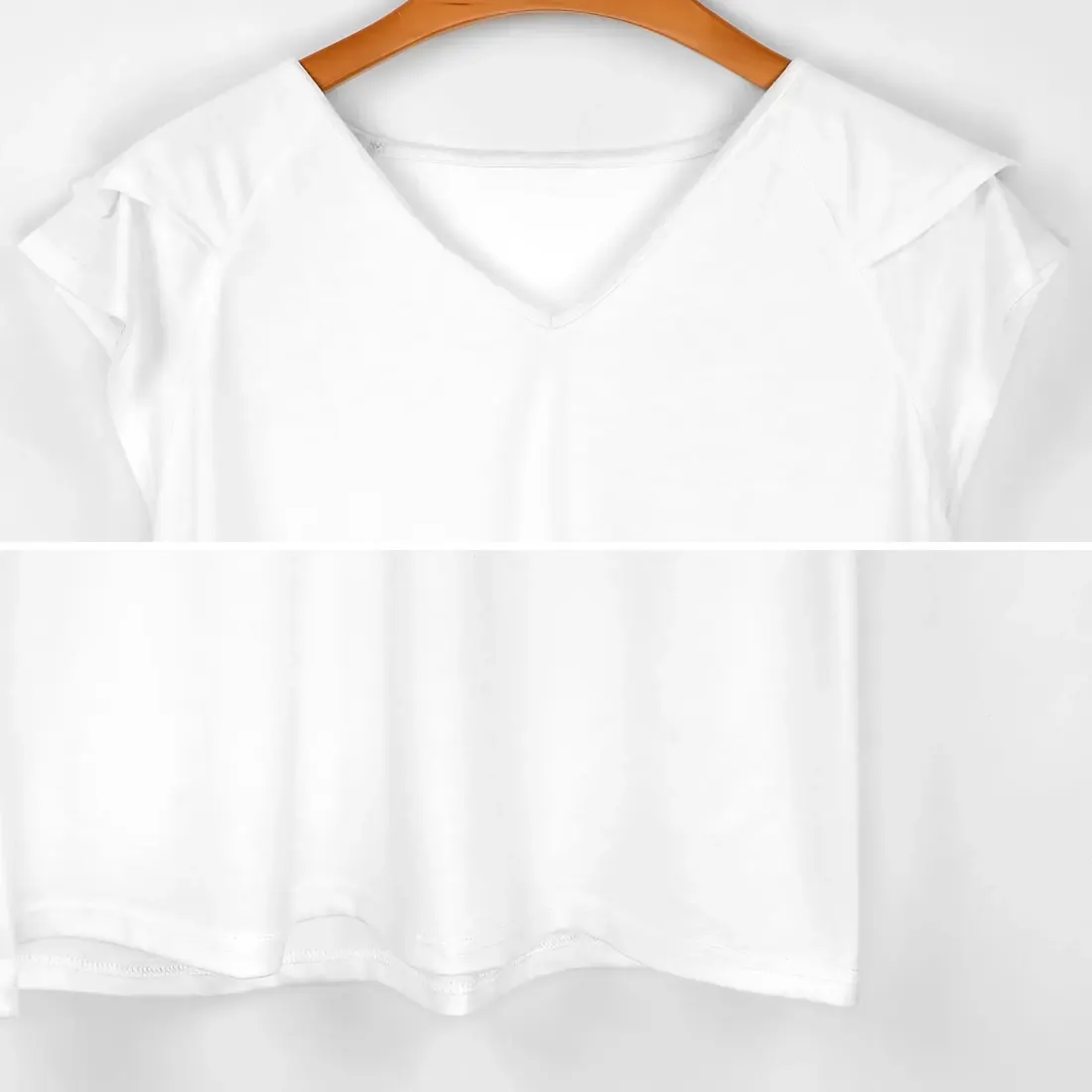 Lotus Leaf Short-Sleeve V-Neck T-Shirt — photo 6