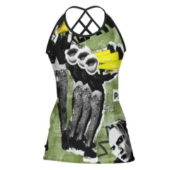 Women's Criss-Cross Open Back Tank Top thumbnail 1
