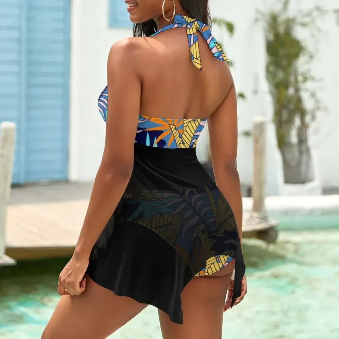 Split Skirt Swimsuit (QZ6081) — photo 6