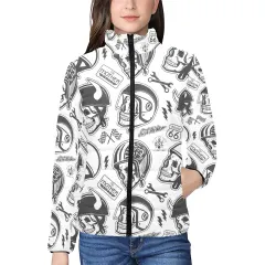 Women's Stand Collar Padded Lightweight Bomber Jacket(ModelH41) thumbnail 1