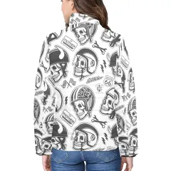 Women's Stand Collar Padded Lightweight Bomber Jacket(ModelH41) thumbnail 2