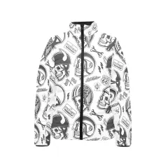 Women's Stand Collar Padded Lightweight Bomber Jacket(ModelH41) thumbnail 3