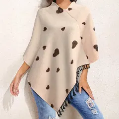 Fringed Knitted Cape (MY07) thumbnail 1